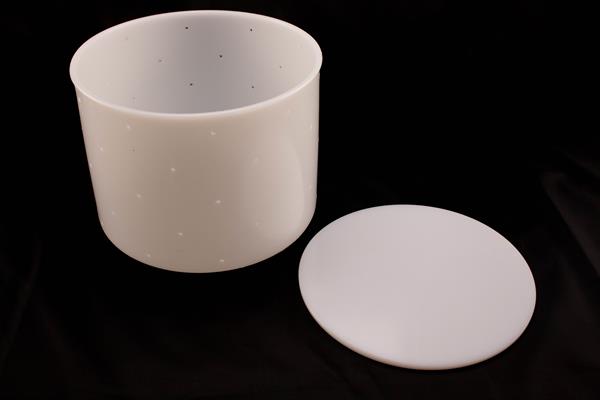 Osteform med låg og bund til fast ost. D 20 cm. H 15 cm