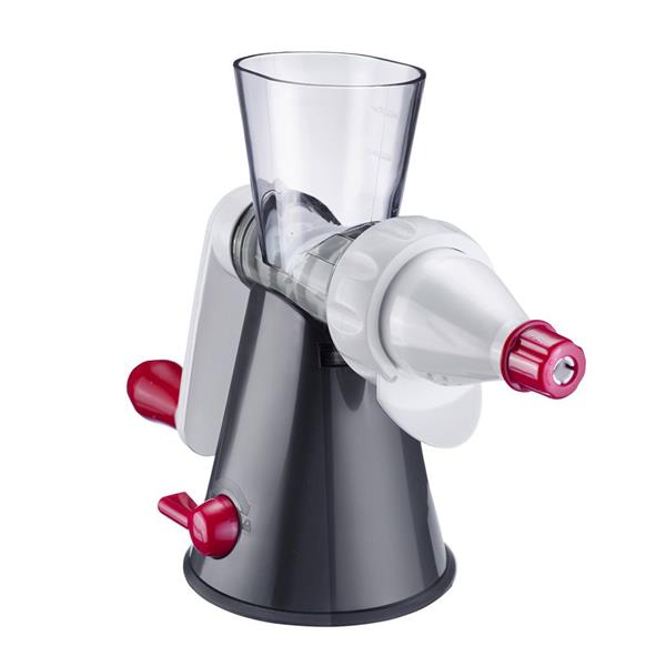 Manual juice press for vegetables, fruit and wheatgrass