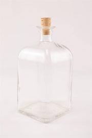Firkantet flaske med korkprop, stor (0,7 liter)