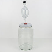Fermenteringsglas komplet med hvidt skruelåg, hul til tyl, tyl og gærrør, 1,7 liter