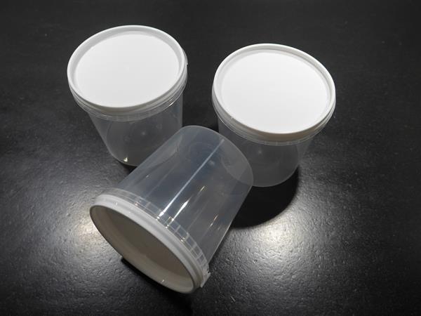 Honningbeger med lokk / plastboks med sikkerhetsklips – 420 ml, 90 stk.