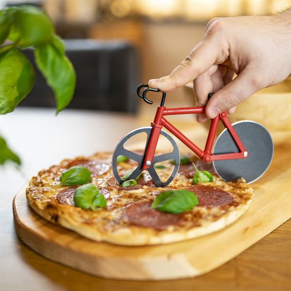 Pizza cutter with 2 wheels, bicycle with stand, Fuentez, Westmark, dia. 7.5 cm