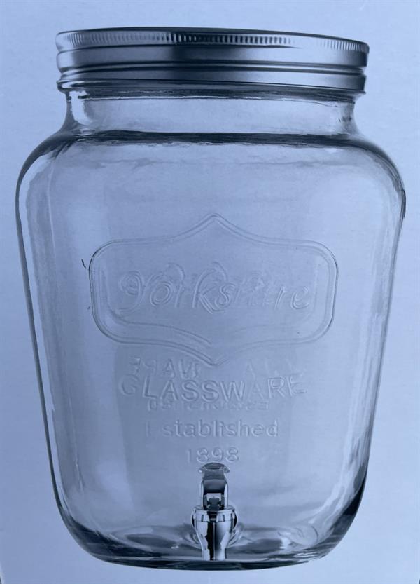 Kombucha-bryggeglass 4 liter – Yorkshire glassdispenser med tappekran til fermentering og kalde drikker